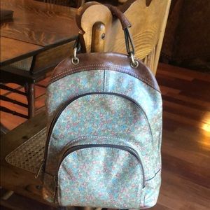 Patricia Nash Alencon Backpack:  Coral Bouquet